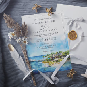 Convite de Casamento com QR Code do Little Palm Is