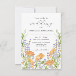 Convite de Casamento com QR Code Floral Único