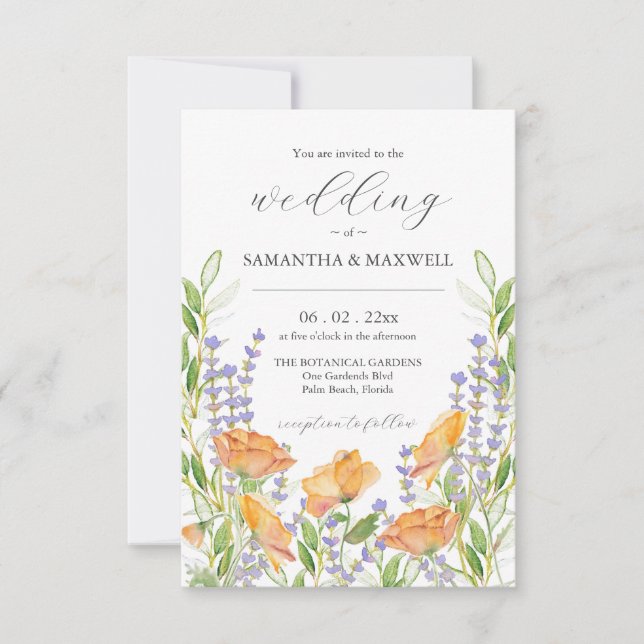 Convite de Casamento com QR Code Floral Único (Frente)