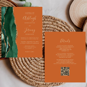 Convite de Casamento com QR Code Orçamento Esmeral
