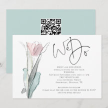 Convite de Casamento com QR Code para Fotos com Ro