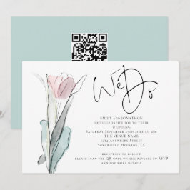 Convite de Casamento com QR Code para Fotos com Ro