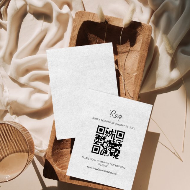 Convite de Casamento com QR Code para RSVP Minimal (Criador carregado)
