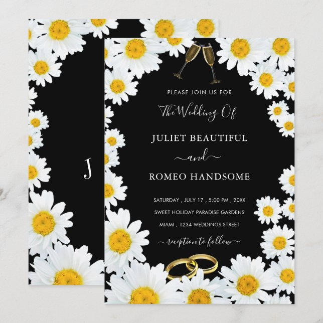 Convite de Casamento com Quadro de Visitas Frescas (Frente/Verso)