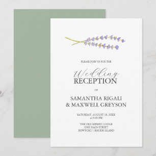 Convite de Casamento com Recepção de Lavanda Apena