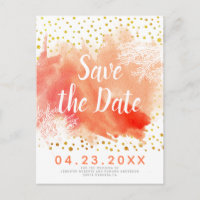 Convite de casamento com respingo de aquarela e re