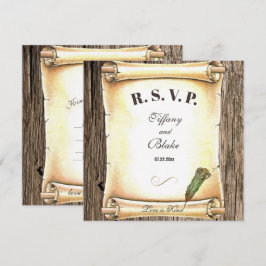 Convite de Casamento com Rolo Único e Caneta de Pe