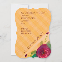 Convite de Casamento Com Rosa de Vinho