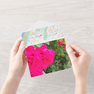 Convite de Casamento com Rosas Tudo em Um