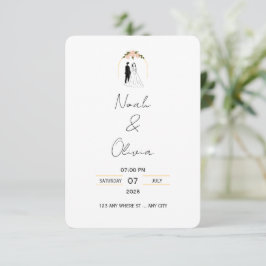 Convite de Casamento com Roteiro Minimalista Elega
