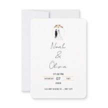 Convite de Casamento com Roteiro Minimalista Elega