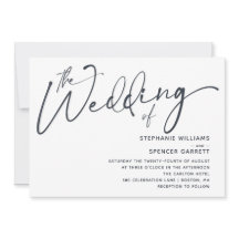 Convite de Casamento com Roteiro Moderno Minimalis