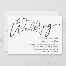 Convite de Casamento com Roteiro Moderno Minimalis