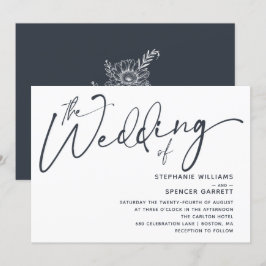 Convite de Casamento com Roteiro Moderno Minimalis