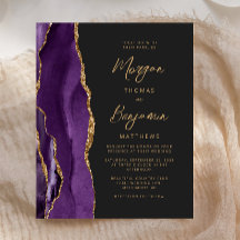 Convite de Casamento com Script de Ágata Dourada R