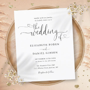 Convite de Casamento com Script Preto e Branco Eco