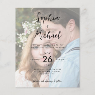 Convite de Casamento com Site QR Detalhes de 2 Fot