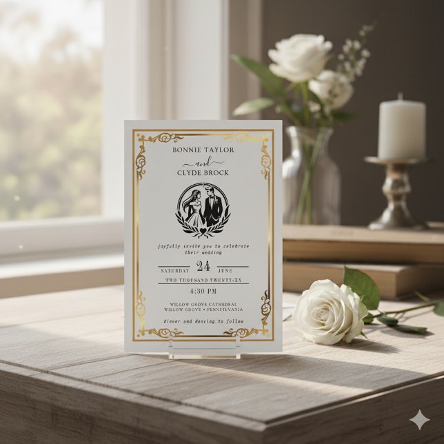Convite de Casamento com Sua Foto e Layout Clássic (Criador carregado)