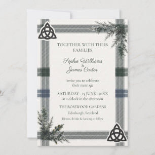 Convite de Casamento com Tartan Celta Escocês