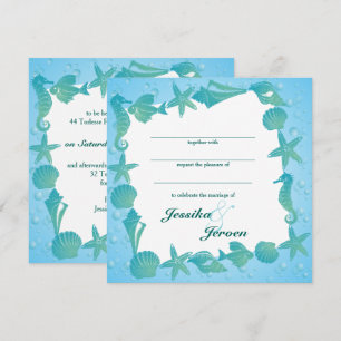 Convite de casamento com tema do oceano