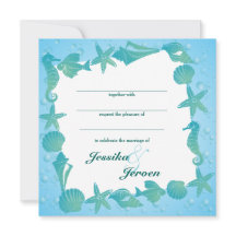 Convite de casamento com tema do oceano