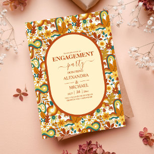 Convite de Casamento com Tema Retro Groovy dos Ano