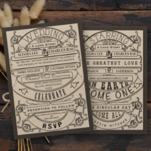 Convite de Casamento com Tipografia do Antigo Holl