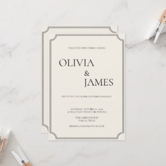 Convite de Casamento com Tipografia Elegante em Pr