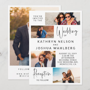 Convite de Casamento com Tipografia Informal Moder