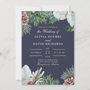 Convite de Casamento com Verde de Inverno