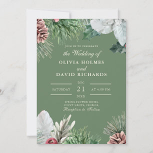 Convite de Casamento com Verde de Inverno