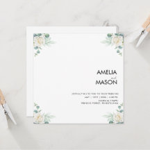 convite de casamento com verde eucalipto