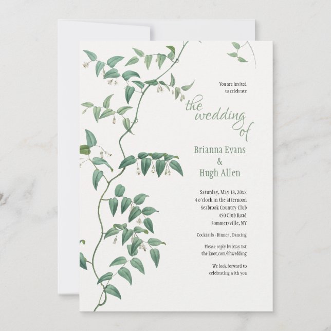 Convite de Casamento com Vinha Nupcial (Frente)