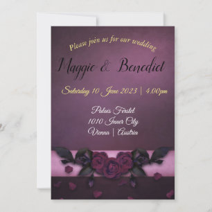 Convite de casamento com visual gótico. Personaliz
