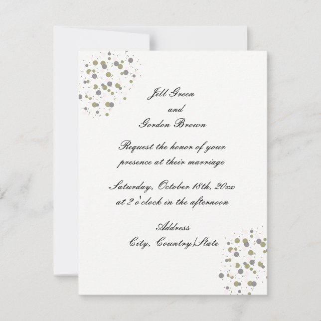 Convite de Casamento Confete Beijo Dourado (Frente)