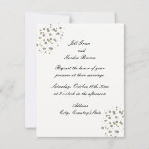 Convite de Casamento Confete Beijo Dourado