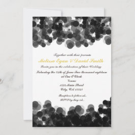 Convite de Casamento Confete Caviar Preto e Branco