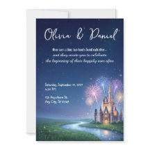 Convite de Casamento Conto de Fadas Castelo Estrel