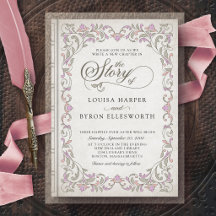 Convite de Casamento Conto de Fadas Livro de Bibli