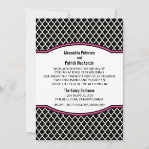 Convite de casamento cor-de-rosa