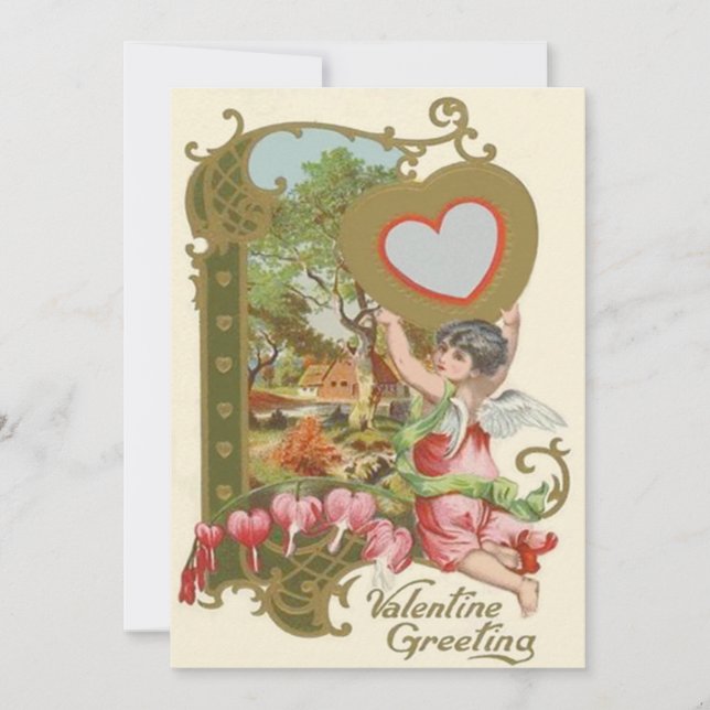 Convite de Casamento Coração de Anjo Querubim Cupi (Frente)