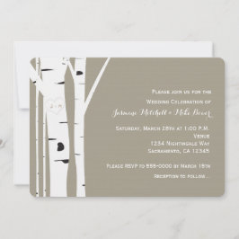 Convite de Casamento Coração Talhado em Árvore de 