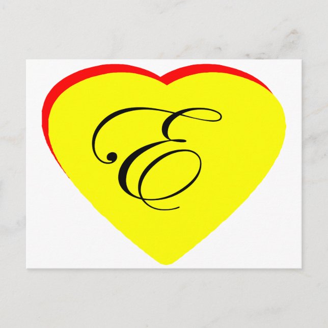 Convite De Casamento Coração Vermelho E Amarelo O  (Frente)