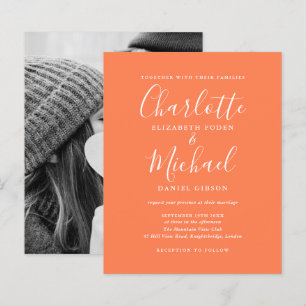 Convite de Casamento Coral com Foto Orçamento Scri