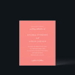 Convite de Casamento Coral Vibrante e Moderno<br><div class="desc">Este design faz parte de uma suíte de convites de casamento corais vibrantes e ousados, apresentando tipografia elegante e um layout moderno e limpo. A rica tonalidade coral cria uma declaração calorosa e atraente, mantendo um sentimento refinado e atemporal. Perfeito para casais que buscam um design fresco e contemporâneo com...</div>