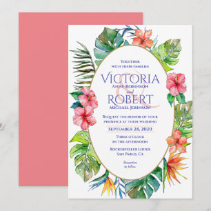Convite de casamento  Corante natural tropical