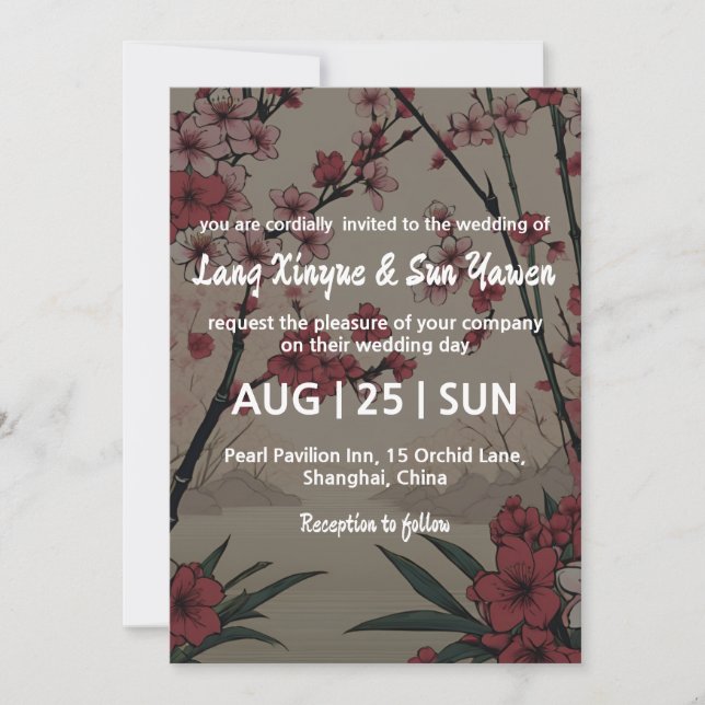 convite de casamento coreano (Frente)