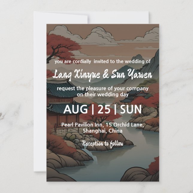 convite de casamento coreano (Frente)