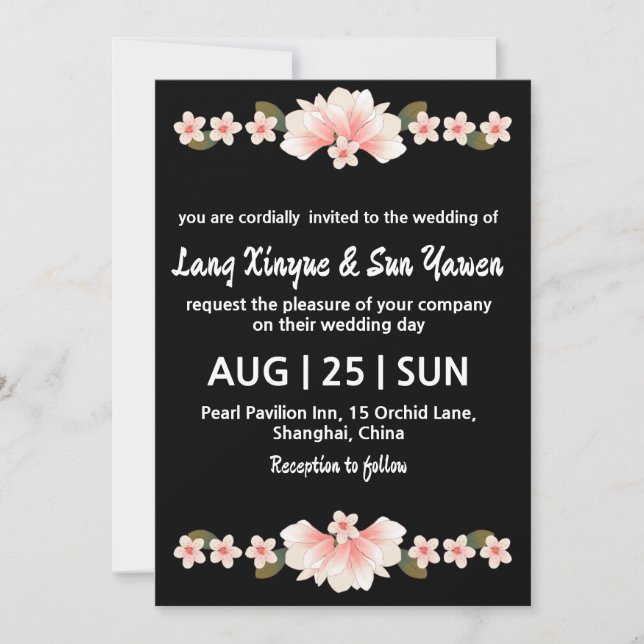 convite de casamento coreano (Frente)