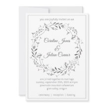Convite de Casamento Coroa Floral
